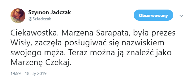 Marzena Sarapata posługuje się NOWYM nazwiskiem